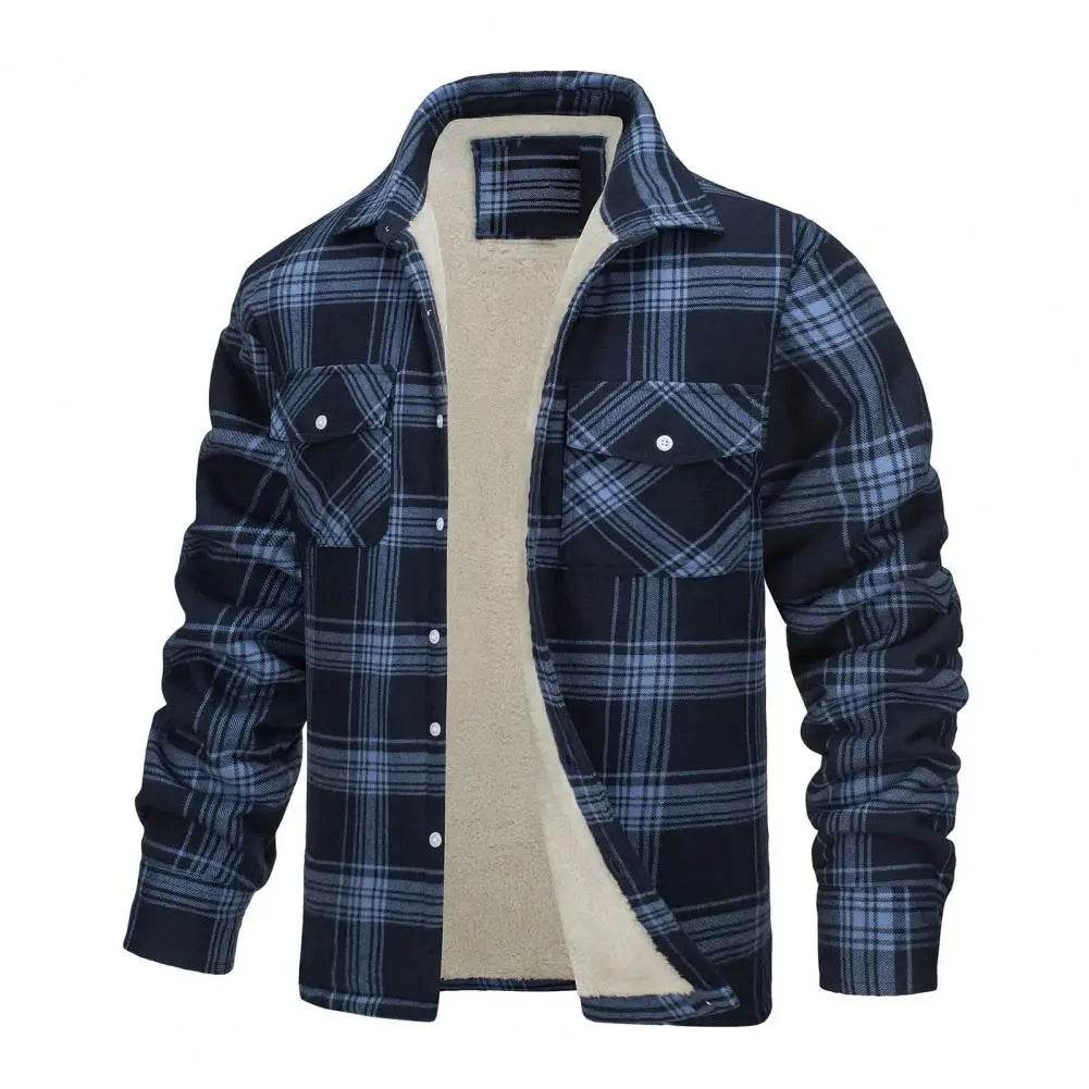 Buy Center Men’s Thick Plush Plaid Jacket - Warm Casual Winter Coat - Buy Center UK