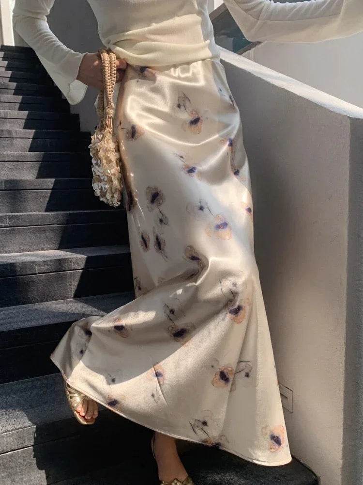 Buy Center High Waisted Fishtail Skirt - Elegant Silk Satin Design - Buy Center UK