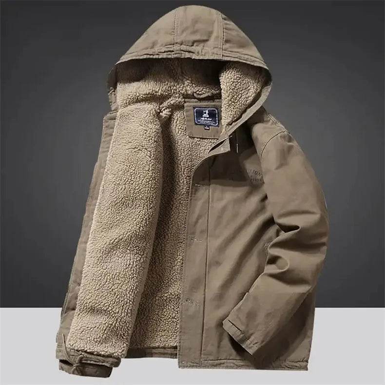 Buy Center Men's Fleece Bomber Jacket - Warm Hooded Winter Coat - Buy Center UK