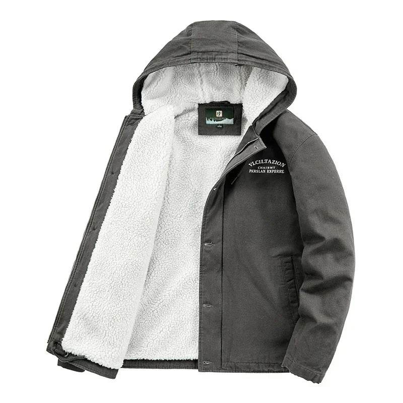 Buy Center Men's Fleece Bomber Jacket - Warm Hooded Winter Coat - Buy Center UK