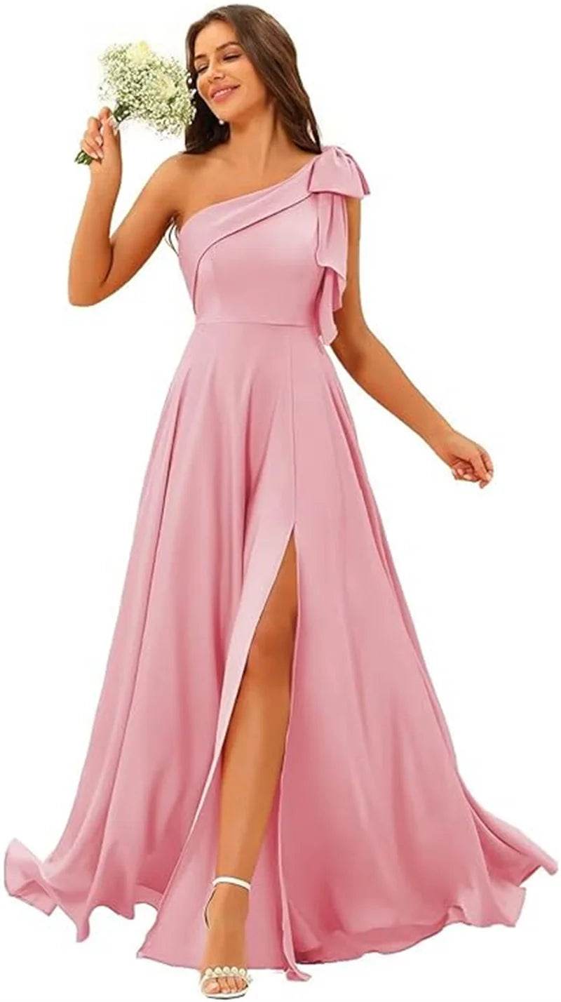 Buy Center Customized Satin A-Line One Shoulder Bridesmaid Dress - Buy Center UK