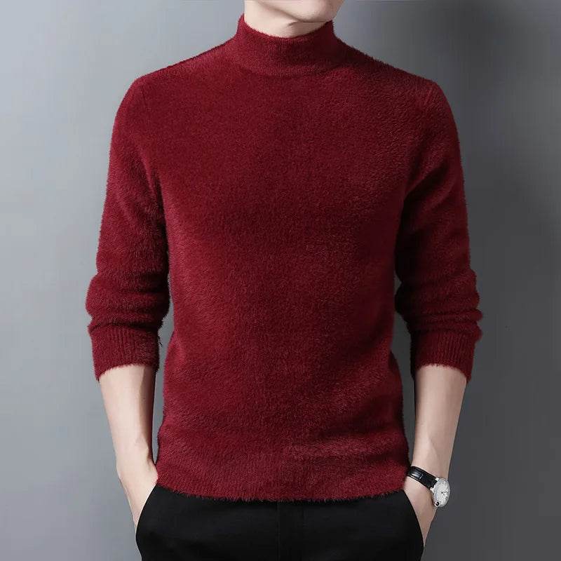 Buy Center Men's Imitation Mink Cashmere Turtleneck Pullover Sweater - Buy Center UK