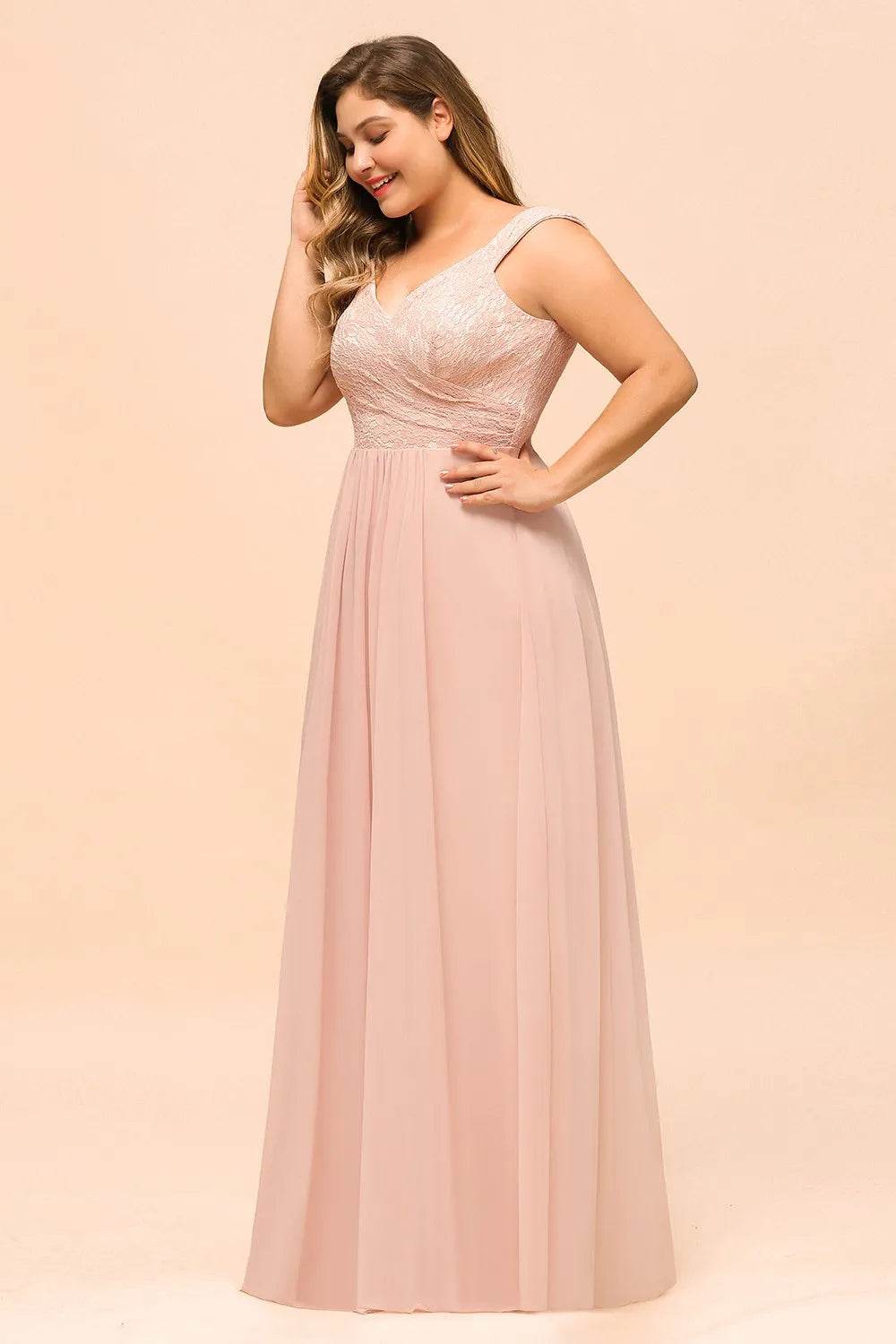 BABYONLINE Navy Blue Lace Plus-Size Bridesmaid Dress - Elegant A-Line - Buy Center UK