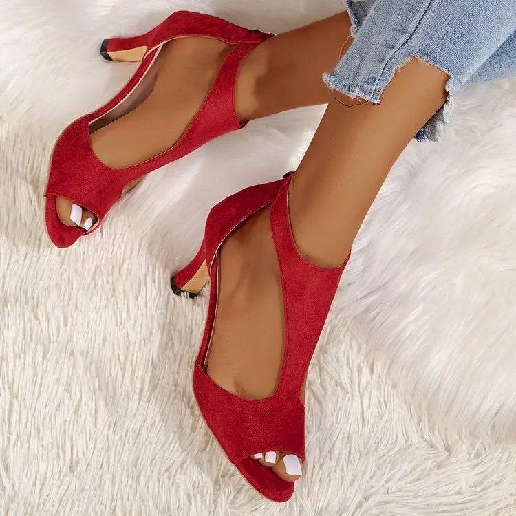 Buy Center Women’s Peep Toe High Heel Shoes - Summer Casual Pumps - Buy Center UK