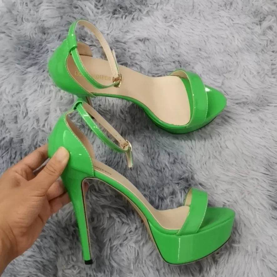 Buy Center Women’s Sexy Open Toe High Heel Sandals - Patent Leather - Buy Center UK