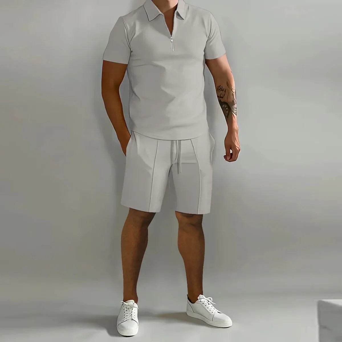 Buy Center Men's Casual Sports Suit - Stylish Polo & Shorts Set - Buy Center UK