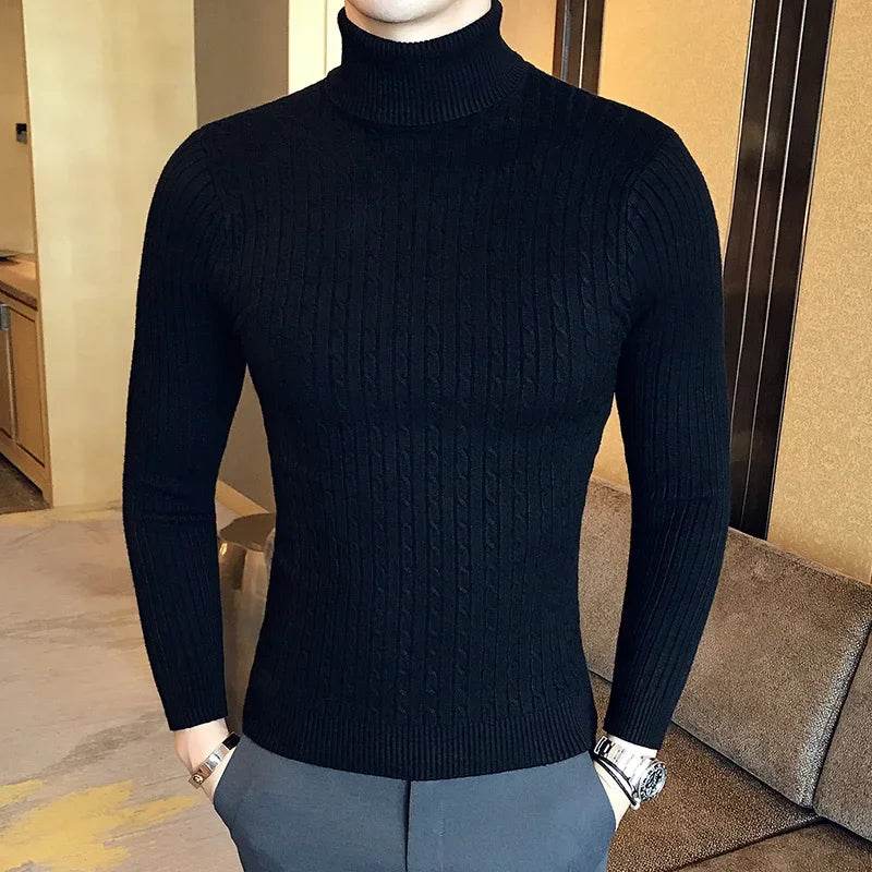 Buy Center Korean Slim Turtleneck Sweater - Warm Knit for Men - Buy Center UK