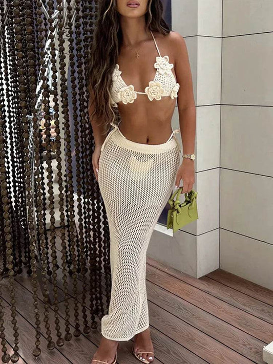 Buy Center Sexy Vest Long Skirt Set - Backless Top & Flattering Fit - Buy Center UK