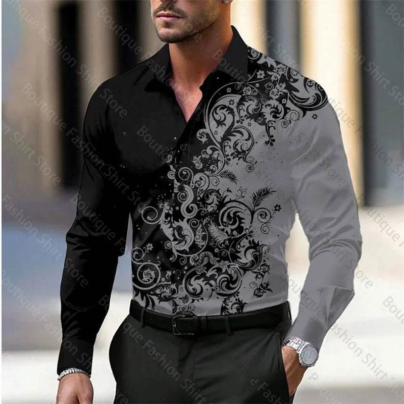 Buy Center Floral Business Casual Shirt - Soft Fabric in 11 Colors - Buy Center UK
