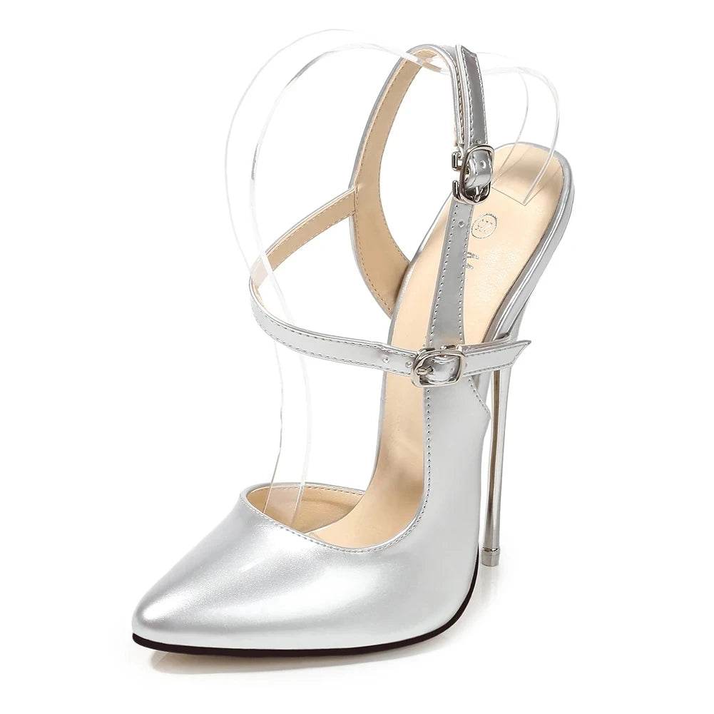 Buy Center 16cm Super High Heels Stilettos - Black Ankle Strap Pumps - Buy Center UK