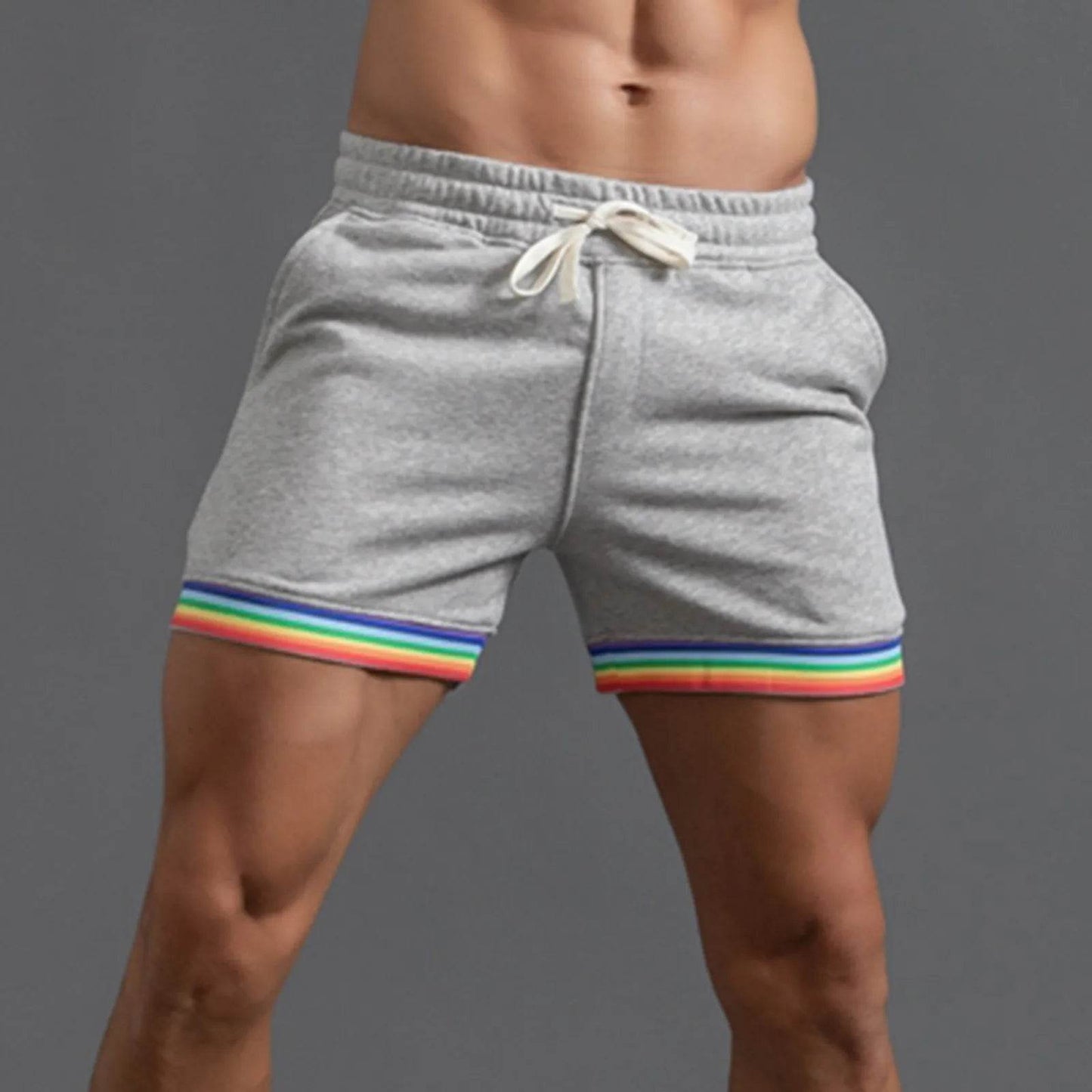 Buy Center Men's Summer Polyester Shorts - Rainbow Colors & Pockets - Buy Center UK