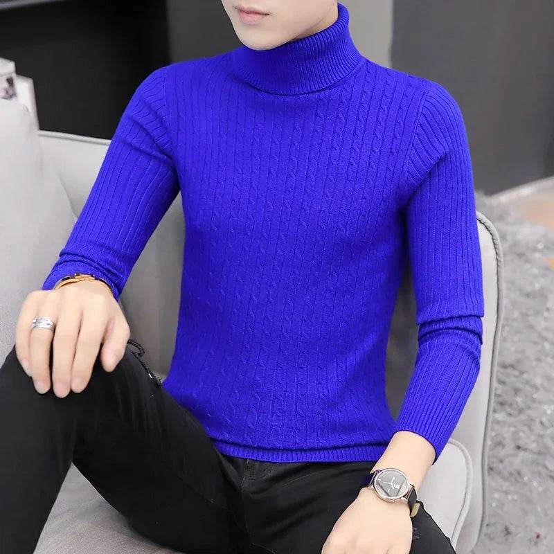 Buy Center Korean Slim Turtleneck Sweater - Warm Knit for Men - Buy Center UK