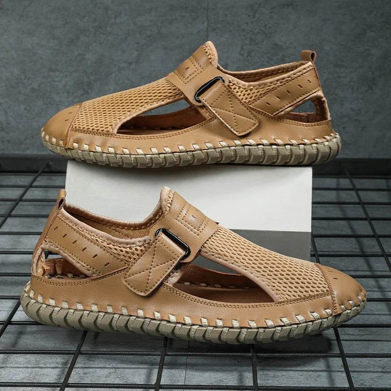 Buy Center Genuine Leather Men’s Sandals - Casual Summer Beach Shoes - Buy Center UK