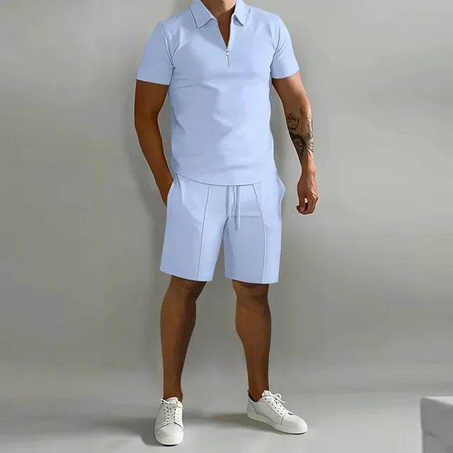Buy Center Men's Casual Sports Suit - Stylish Polo & Shorts Set - Buy Center UK