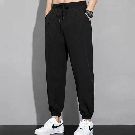 Buy Center Ice Silk Pants for Men - Quick Dry, Loose Ankle Design - Buy Center UK
