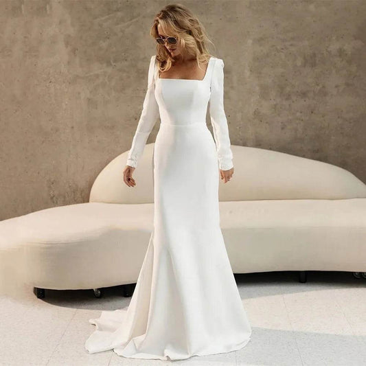 Buy Center Long Sleeve Civil Wedding Dress - Mermaid & Custom Fit - Buy Center UK
