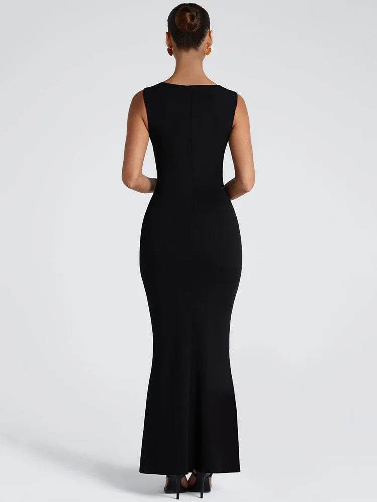 Mozision Sexy Maxi Dress for Women - Square Collar, High Waist Style - Buy Center UK