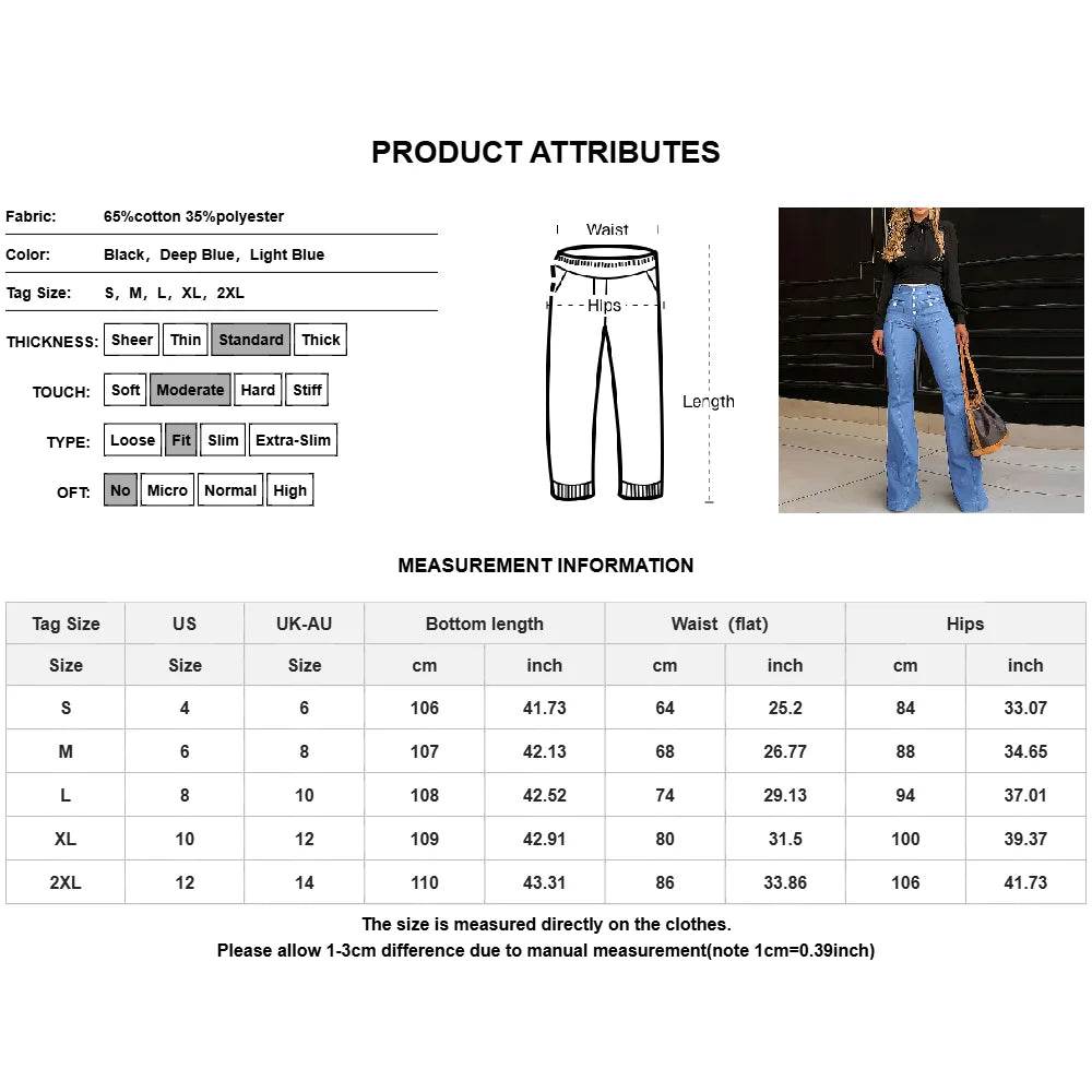 Buy Center Women’s High Waist Wide Leg Denim Pants - Trendy Fashion 2025 - Buy Center UK