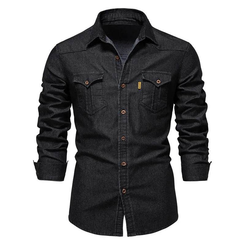 Buy Center Y2K Fashion Denim Shirt - Casual Loose Fit for Men - Buy Center UK