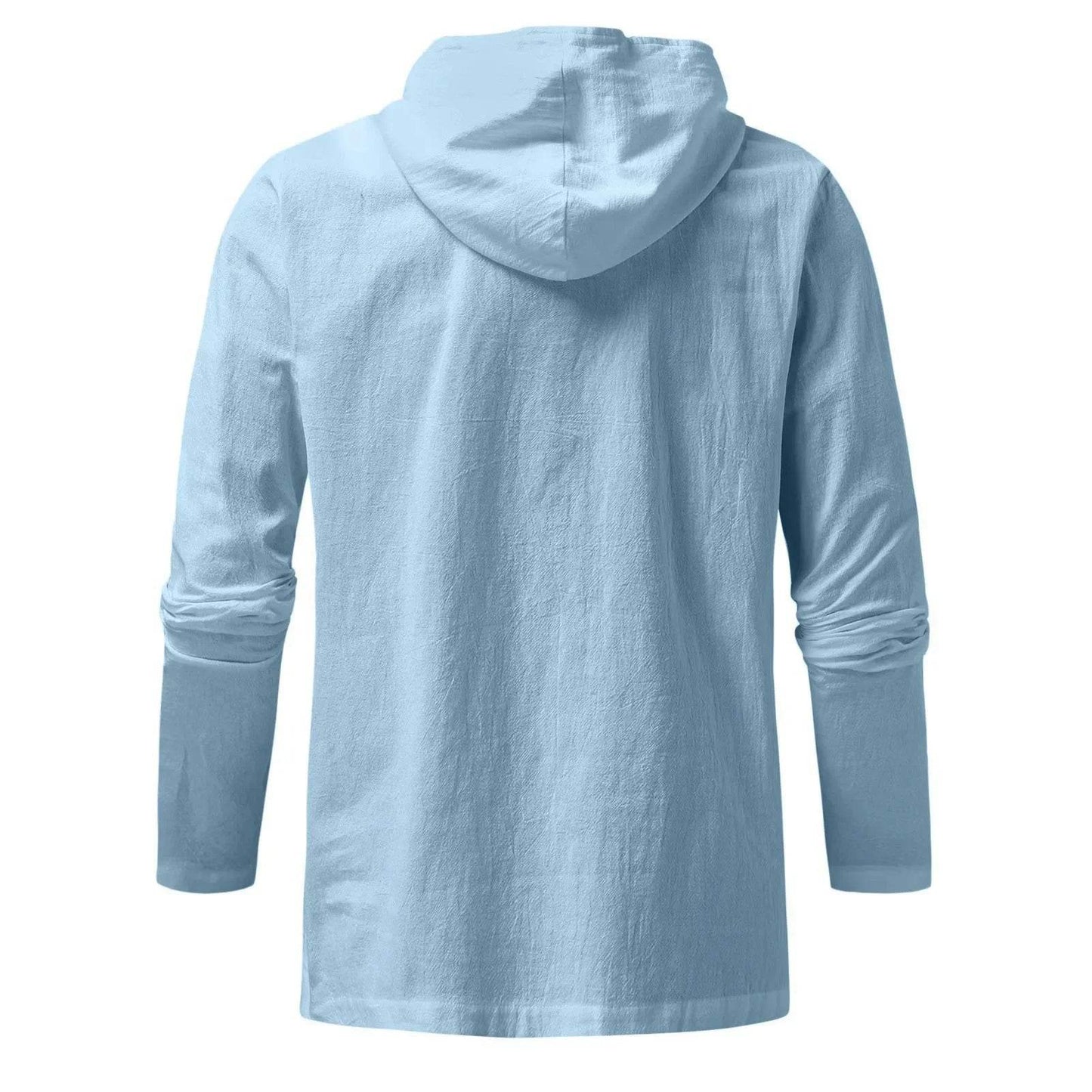 Buy Center Men's Hooded Pullover - Lightweight Cotton Linen Shirt - Buy Center UK