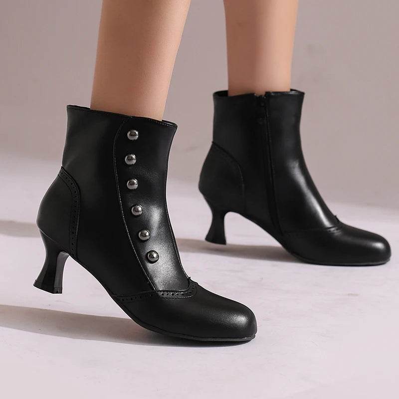Buy Center Women's Mixed Colours Ankle Boots - Rivets & Kitten Heels - Buy Center UK