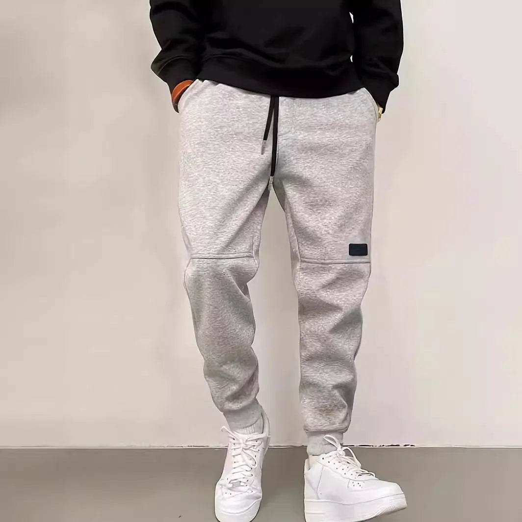 Buy Center Men's Thickened Casual Pants - Drawstring & Cuffed Ankles - Buy Center UK