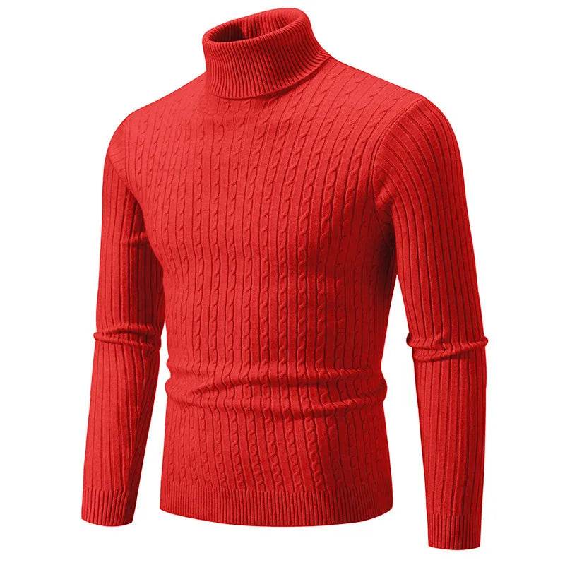 Slim Fit Turtleneck Sweater for Men - Stylish Autumn Winter Wear - Buy Center UK