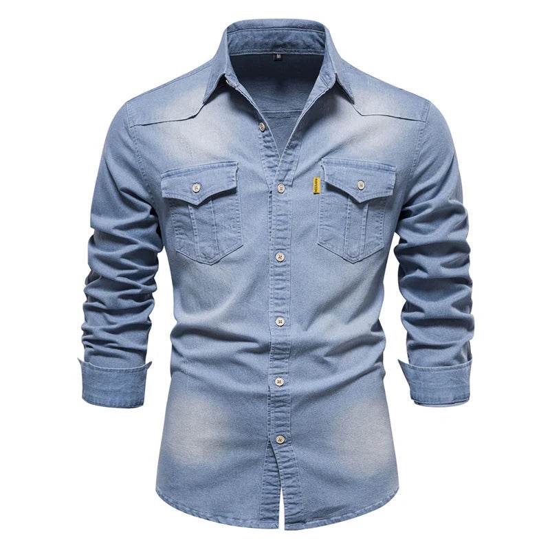 Buy Center Y2K Fashion Denim Shirt - Casual Loose Fit for Men - Buy Center UK