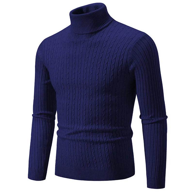 Slim Fit Turtleneck Sweater for Men - Stylish Autumn Winter Wear - Buy Center UK