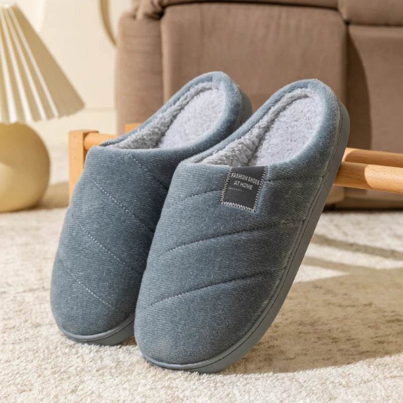 Buy Center Men's Anti-Slip Warm Slippers - Cozy Fur, Winter Comfort - Buy Center UK