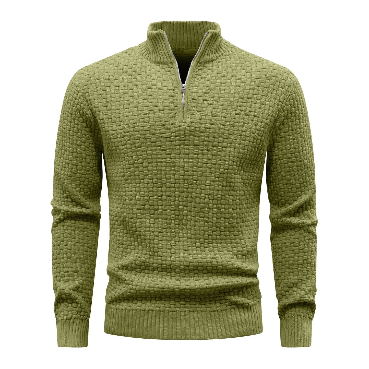 Buy Center Men's Winter Warm Mock Neck Zip Up Sweater - Soft Knit - Buy Center UK