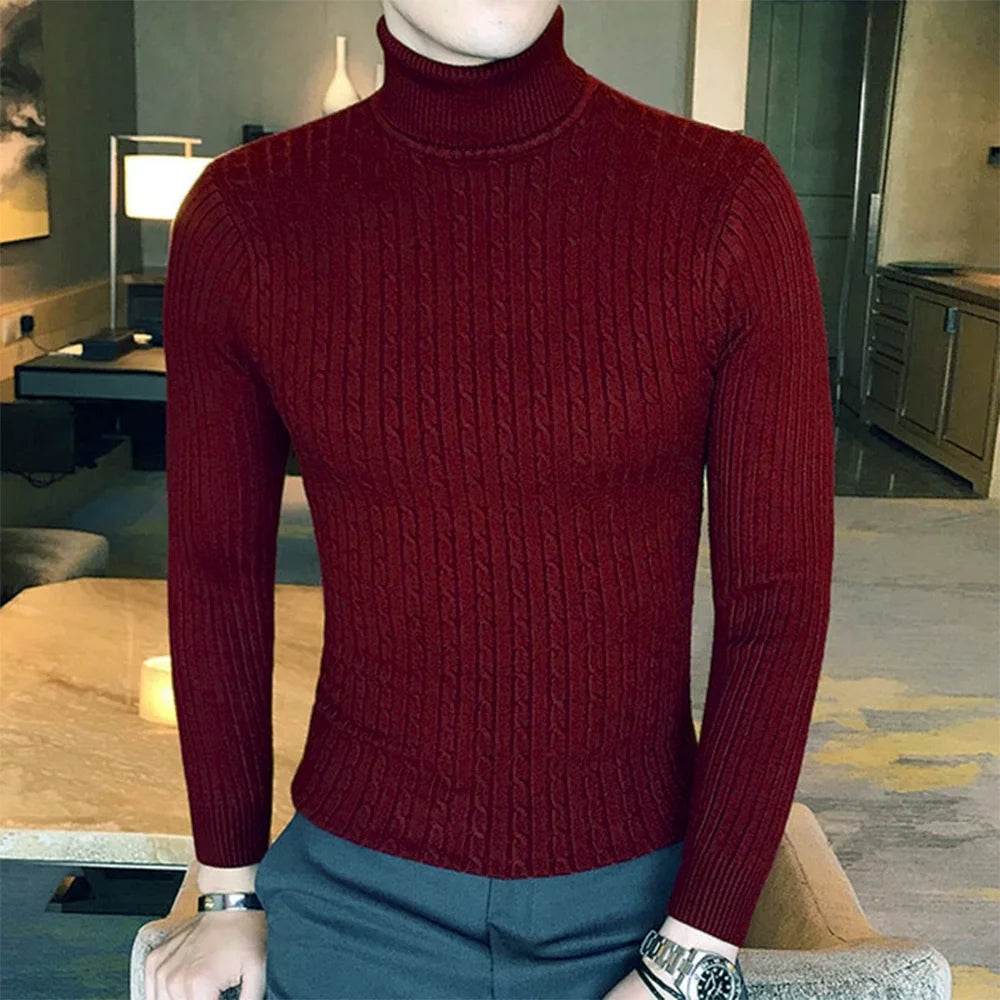 Buy Center Men's Turtleneck Pullover Sweater - Warm Slim Fit Design - Buy Center UK