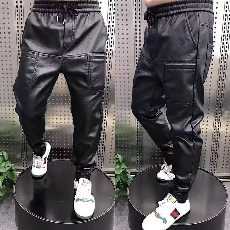Buy Center Outdoor Loose Harem Leather Pants - Casual Luxury Style - Buy Center UK
