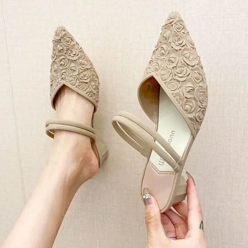 Buy Center Women's Waterproof Summer Shoes - Pointed Toe & Thick Heel - Buy Center UK