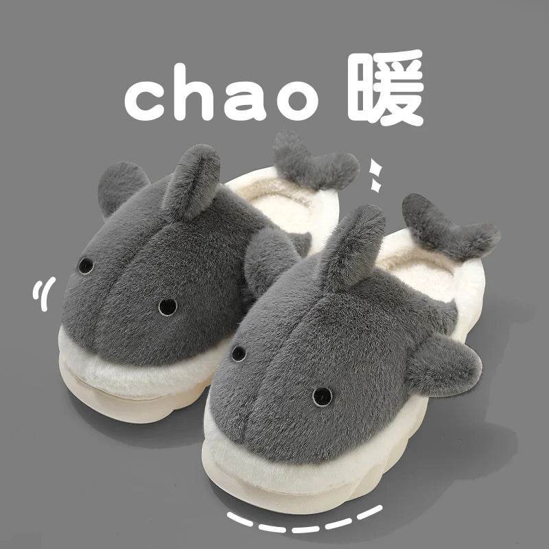 Buy Center Funny Shark Cotton Slippers - Warm Plush Non-Slip Design - Buy Center UK