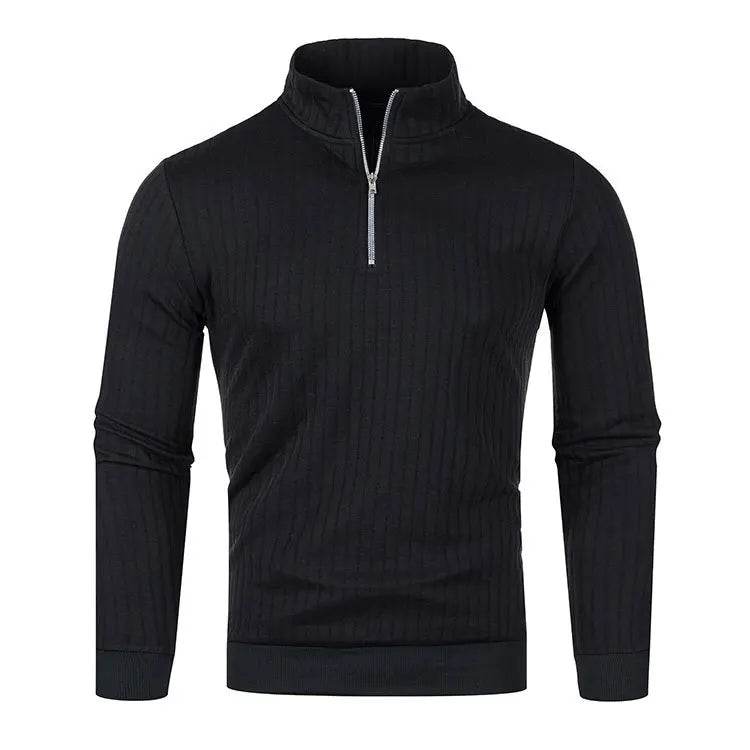 Buy Center Men's Semi Turtleneck Half Zip Pullover - Gothic Style - Buy Center UK