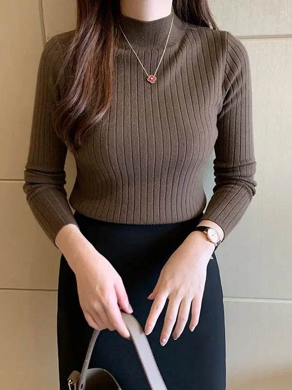 HELIAR Women Mockneck Cashmere Sweater - Elegant Autumn Knit - Buy Center UK