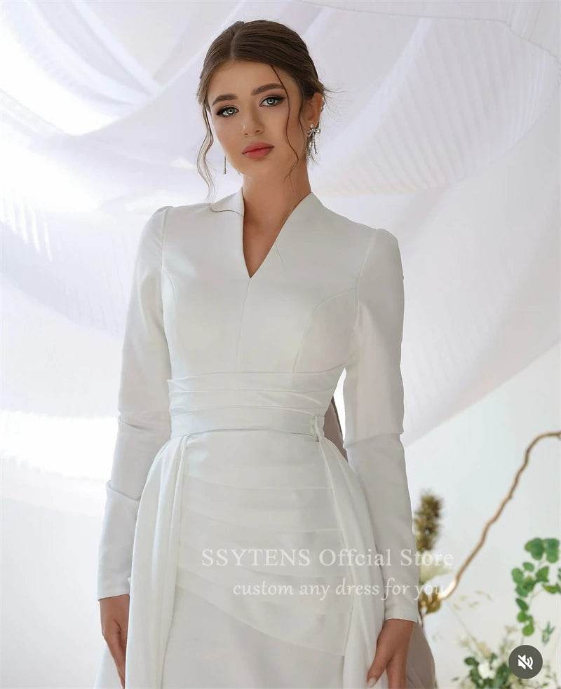 SSYTENS Long Sleeve Muslim Evening Dress - Elegant Mermaid Gown - Buy Center UK