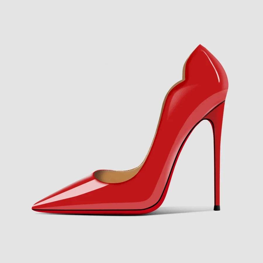 Buy Center Black Red Bottom High Heels - Sexy Pointed Slingbacks - Buy Center UK