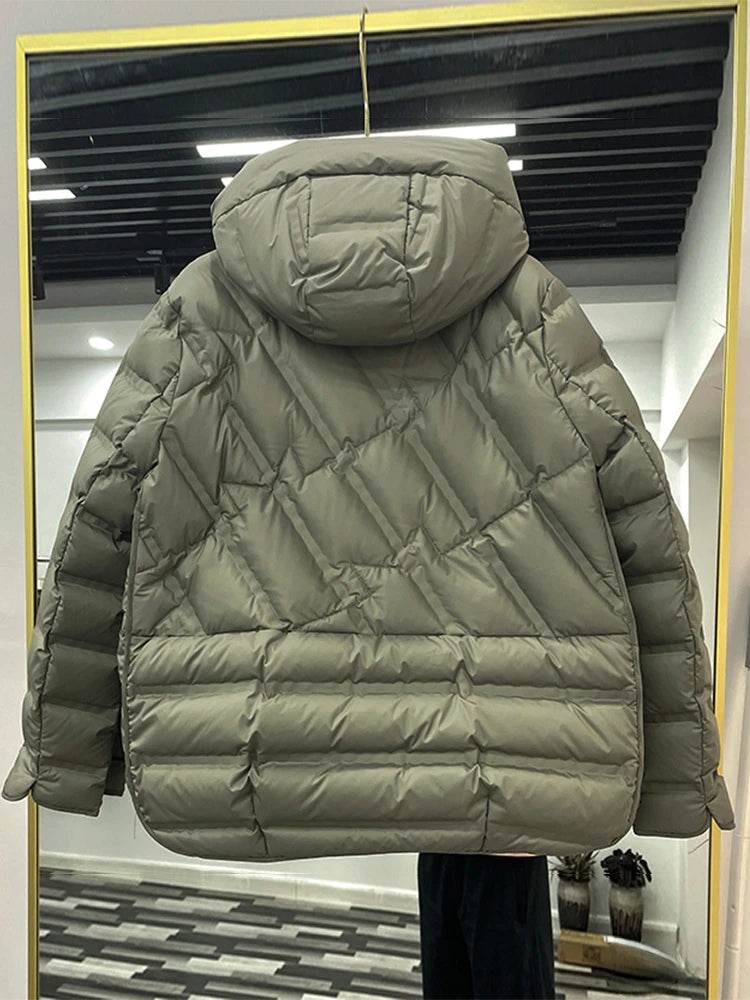 Buy Center Women's 90% White Duck Down Coat - Stylish & Warm - Buy Center UK