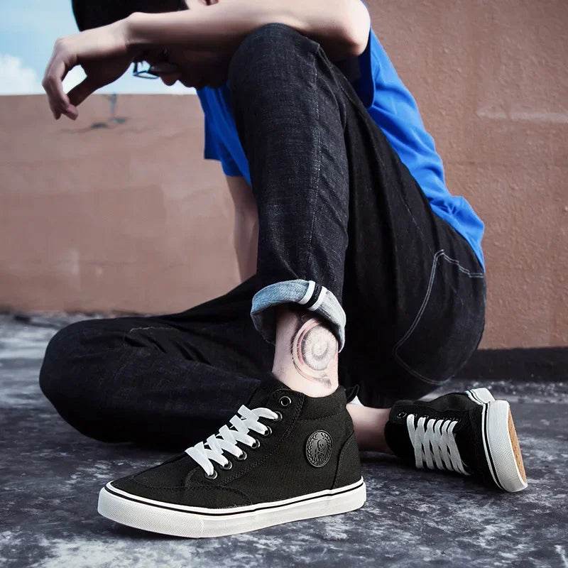 Buy Center Men's Canvas High-Top Shoes - Breathable & Wear-Resistant - Buy Center UK