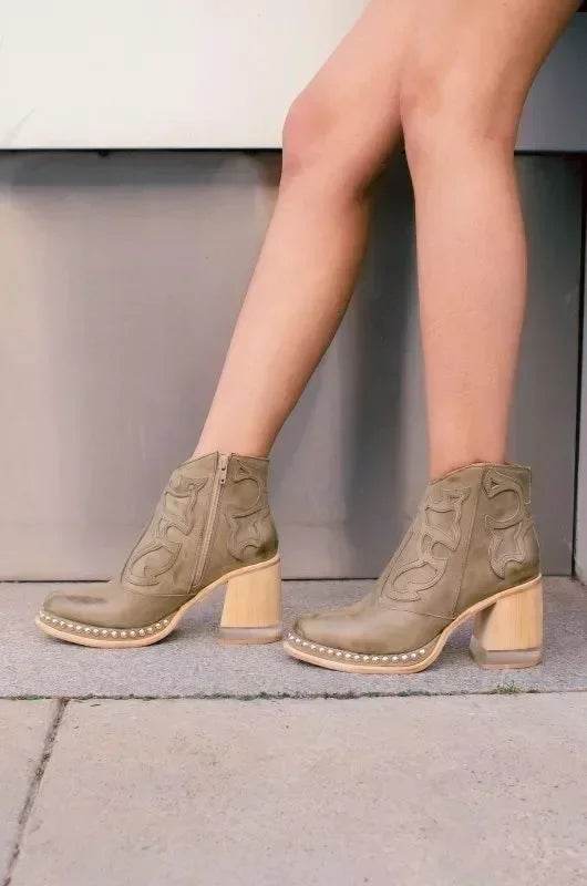 Buy Center Female Ankle Boots - Stylish British Embroidered Design - Buy Center UK