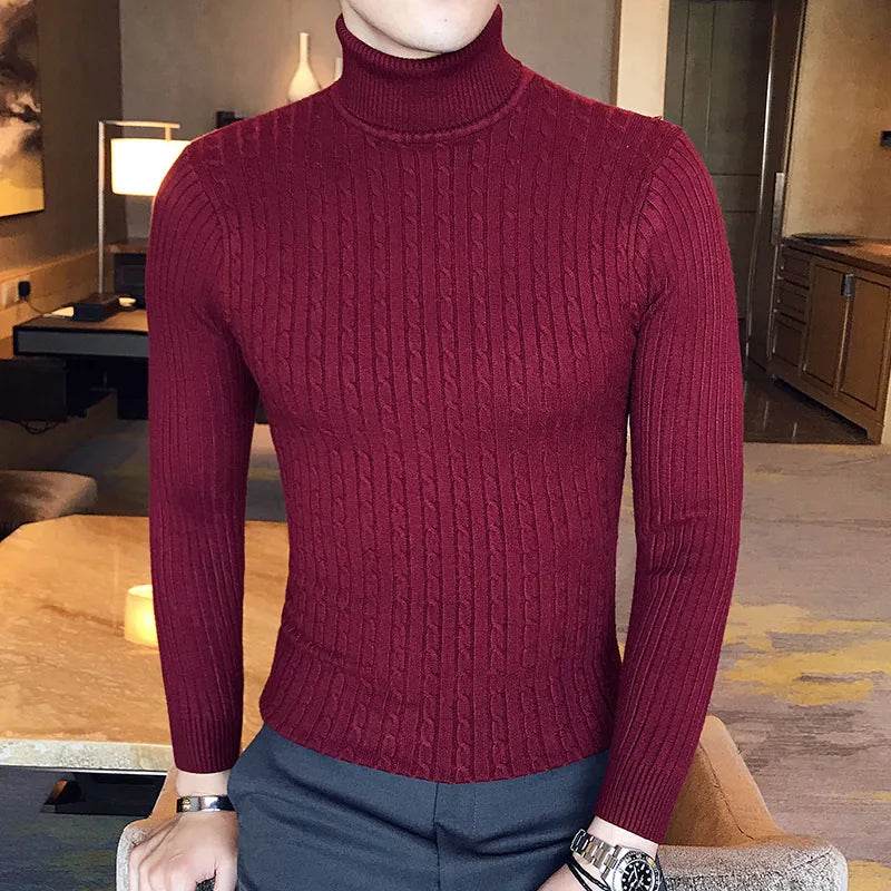 Buy Center Winter High Neck Sweater for Men - Slim Fit Turtleneck - Buy Center UK