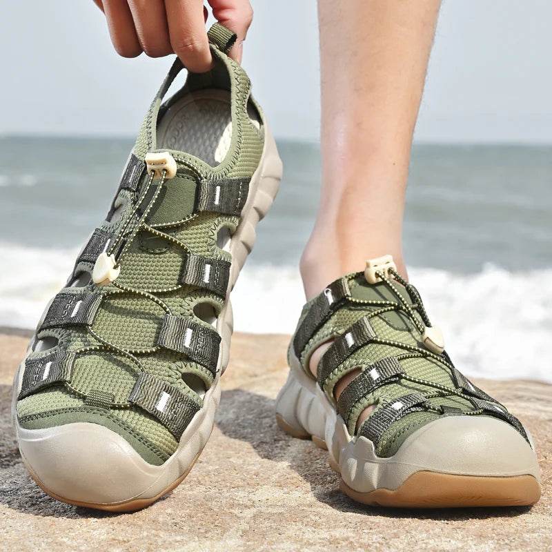 Buy Center Men's Genuine Leather Sandals - Comfortable & Breathable - Buy Center UK