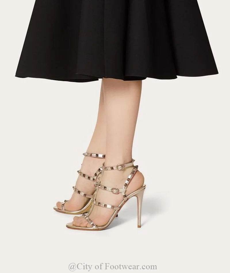 Ravryy Women’s High Heel Gladiator Sandals - Caged Ankle Strap Style - Buy Center UK