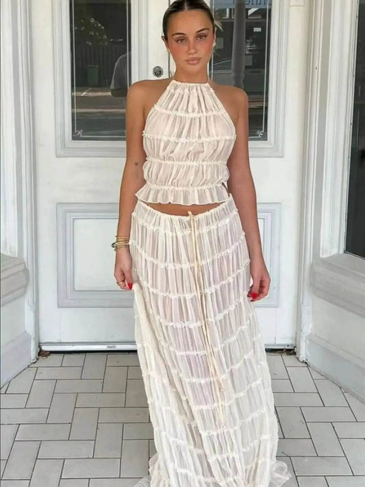 Buy Center Fashion Halter Neck Maxi Skirt Suit - Summer 2024 Style - Buy Center UK