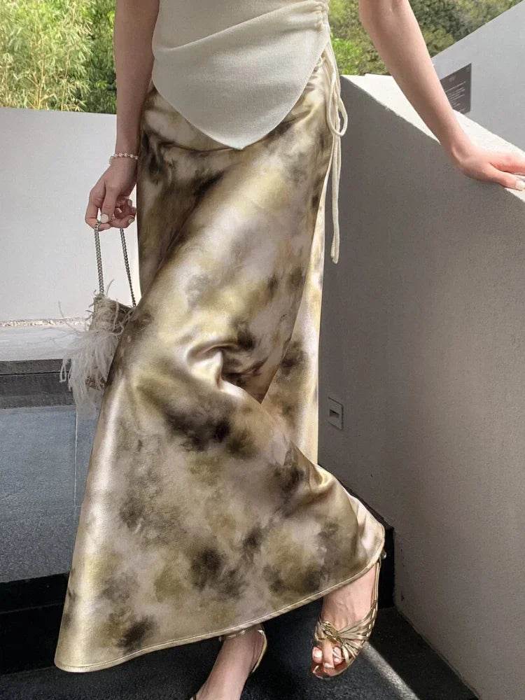Buy Center High Waisted Fishtail Skirt - Elegant Silk Satin Design - Buy Center UK