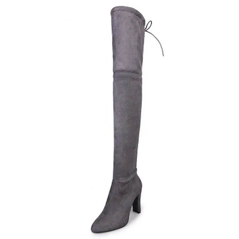 Buy Center Sexy Over-The-Knee Boots - Suede Leather Pointed Heels - Buy Center UK