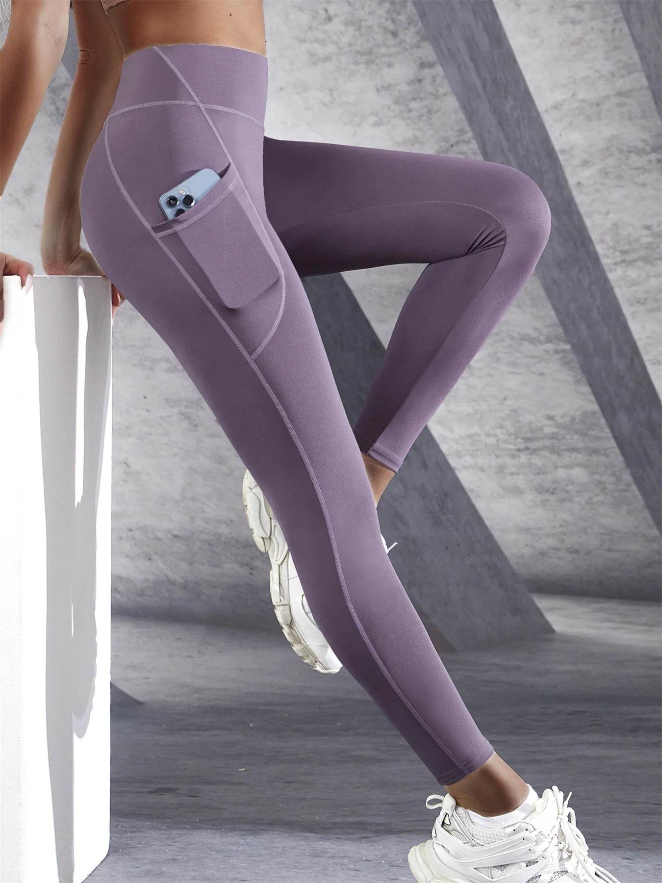 Buy Center Women's High Waist Yoga Leggings - Tummy Control with Pockets - Buy Center UK