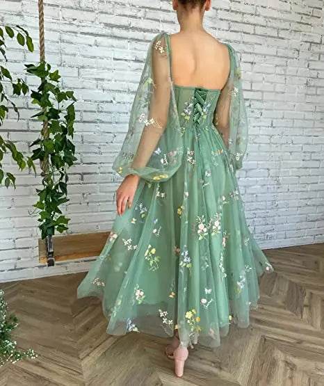 Buy Center Puffy Sleeve Bridesmaid Dress - Romantic Tulle Gown - Buy Center UK